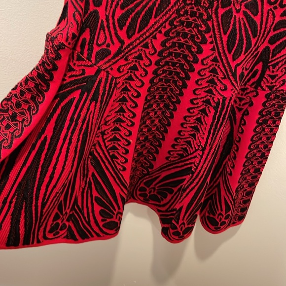 RVN Red and Black Abstract Fit and Flare Dress, Size Small - Picture 5 of 15